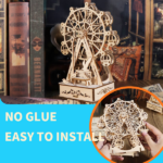 3D Wooden Puzzles Music Box Ferris Wheel DIY Crafts Handmade Model Kits for Women Birthday Gifts - Image 6