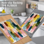 Three-piece kitchen rug set, non-slip and washable, abstract pattern kitchen hallway rug, soft and comfortable, suitable for sinks, floors, entrances, hallways and bathrooms. - Image 5