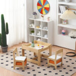 Children's Wooden Table And Chair Set With Two Storage Bags (One Table And Two Chairs) - Image 38