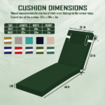 Outdoor Chaise Lounge Cushion, 80 in. x 26 in. x 3 in. Waterproof Fade-Resistant Patio Chair Pad for Pool Beach - Image 4