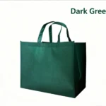 Green 4-piece reusable non-woven shopping tote bag, large capacity waterproof and environmentally friendly shopping bag, reinforced handle design, blank customizable gift storage tote bag, suitable for supermarket procurement