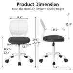 Desk Chair with Height Adjustable, 360° Swivel, Study Chair for Teen & Kids, Grey (Shipment from Walmart) - Image 3