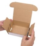50 Corrugated Paper Boxes 6x4x2 "(15.2 * 10 * 5cm) White Outside and Yellow Inside - Image 4