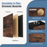 10-Drawer Fabric Dresser, Large Storage Tower for Bedroom, Closet, Living Room, Rustic Brown - Image 4