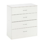 MDF Wood Simple 4-Drawer Dresser White - Image 11