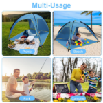 Beach Tent Sun Shelter UPF50+ UV Protection, 6.9x6.9ft Beach Canopy Tent for 4-6 Adults, Portable Outdoor Sun Shade Tent with Carry Bag - Image 5