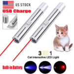 2PCS 3 in1 1mw USB Rechargeable Pet Toy Pen Flashlight Red laser Beam UV Light 3-Modes Lamp (US Logistics For USPS/DHL/Fedex/UPS. No designated logistics accepted TK/TMEU only For self-pickup - Image 5