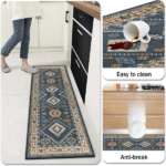 Boho Kitchen Rugs Sets 4 Piece with Runner Floral Kitchen Floor Mat Carpet Farmhouse Kitchen Rugs and Mats Non Skid Washable Runner Rug for Kitchen Floor Sink - Image 6