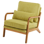 Low Arm Accent Chair - Olive Green Corduroy Upholstered Indoor Lounge Chair, Compact Single Seater with Sturdy Frame (330LBS Weight Capacity) - Image 10