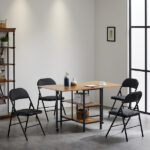 Same Code 33457557 4pcs Elegant Foldable Iron & PVC Chairs for Convention & Exhibition Black - Image 5