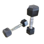 5LB 1-Pair(2pieces)HDRS Rubber Coated Solid Cast Iron Dumbbell with Contoured Chrome Handle, Hexagon Head Support for self-pickup face sheet, daily face sheet submission deadline 16:00