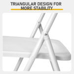 10 Pack Plastic Folding Chairs, Stackable Commercial Chairs, Portable Event Seats Indoor Outdoor for Home Event Party Picnic School Wedding, White - Image 10