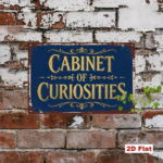CIFbuy Vintage Blue & Gold Metal Sign, Cabinet Of Curiosities Wall Art, Classic English Slogan, Ornate Acanthus Scroll Home Decor, 2D F TikTok, TikTok, 2D F Self-pickup Logiopics - Image 5