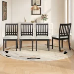 2-Piece Modern Scandinavian Dining Chairs, Curved Wood Backrest with Gray Fabric Seat, Finish for Dining Room and Apartment, Easy to Assembly -BLACK - Image 12