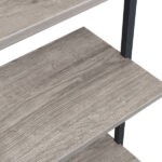 5-Shelf Wood Ladder Bookcase with Metal Frame, Industrial 5-Tier Modern Ladder Shelf Wood Shelves,Gray - Image 13