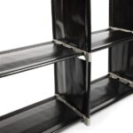 Multifunctional Assembled 3 Tiers 6 Compartments Storage Shelf Black - Image 8