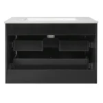 30" Modern Floating Bathroom Vanity with Oval Knobs & Round Edge, Soft-Close Drawer Slides, Bathroom Cabinet with Ceramic Sink - Image 13