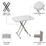Replace 59374361 76*50*70.5cm Liftable Garden Plastic Table White - Image 46