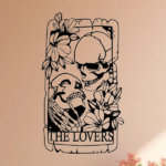 CIFbuy Gothic Aluminum Skeleton Lovers Tarot Wall Art Dark Themed Home Decor Holiday Gift(TikTok, temu pick-up service) - Image 2