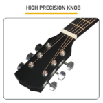 Matte Black 38-inch Acoustic Guitar with Picks, Strings, Capo, Case, Tuner, and Strap - Image 7