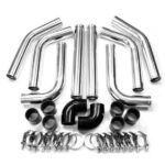 Universal 3" Inch Aluminum Intercooler Piping U-Pipe Kit+Coupler Black+T-Clamps - Image 11