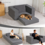 Oversized Bean Bag Chairs,Multicolor Faux Fur Couch Filled with Shredded Sponge,Large Lounger Sofa For Living Room,No Assembly Required , Blue+White+Yellow - Image 14