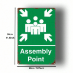 CIFbuy Green Emergency Assembly Point Sign 8x12, Wall Art With Arrow & Figure, Metal Safety Indicator For Home Offi ikTok, ikTok, Self-rockup Logiopffi Figure - Image 2