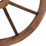 [Same Code 95885929]2pcs 24-Inch Old Western Style Garden Art Wall Decor Wooden Wagon Wheel Brown - Image 5
