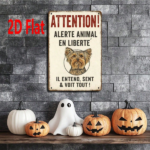 CIFbuy 1pc Yorkshire Terrier Dog Warning Metal Plaque Sign" 2D Flat Unframed Animal Alert Lettering Decor, Lettering Decor, Outdoor Yard Garden Wall Art PlaquikTok, PlaquikTok, t Self-pickup Logiopics - Image 4