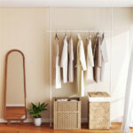Drill-Free L-Shaped Room Divider Curtain Rod, Adjustable 28"-142"W x 4-10 ft H Heavy-Duty Partition Rod- White - Image 7