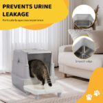 Stainless Steel Cat Litter Box, Covered Extra Large Cat Litter Box Enclosure, Metal Kitty Litter Boxes with Lid, Litter Scoop, and Filter Pedal, Anti-Leakage, Non-Stick, Easy to Clean - Image 6