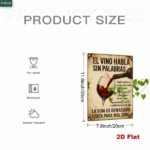 CIFbuy Vintage Spanish Red Wine Metal Sign 7.87x11.81in" Wine Glass Tin Plaque Rustic, Wall Decor Silent Quotes 2D Flat Iron 7.87x11.8ikTok, 7.87x11.8ikTok, t Self-pickup Logiopics - Image 2