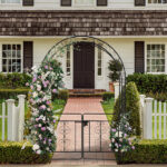 134.5*58.5*213cm Arc Roof Double Layer With Door Wrought Iron Iron Arch Courtyard Black - Image 5