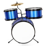 14"x10" 3-Pieces Junior Kids Drum Set Kit Pedal Drum Stick Wrench Drum Stool Dark blue - Image 11