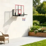 Wall Mount Basketball Hoop System – for Community Court Upgrade, 43" x 30" Shatter Resistant Backboard, Durable Bracket