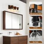 Black Bathroom Light Fixture, Vanity Lighting Fixtures Over Mirror, Wall Sconces for Living Room Bedroom Hallway - Image 6