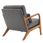 Same Code 33734058 Oak Armrest Oak Upholstered Single Lounge Chair Indoor Lounge Chair Dark Grey - Image 5