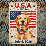 CIFbuy 2D Flat Iron Wall Art 8x12 Inch, 250th Independence Day Golden Retriever Metal Sign, Patriotic Home Decor With Pre-Drilled H Art 8x12 IikTok, Art 8x12 IikTok, ign Self-deckup Logiopd Hr - Image 7