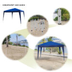3 x 3m Two Doors & Two Windows Practical Waterproof Right-Angle Folding Tent Blue - Image 60