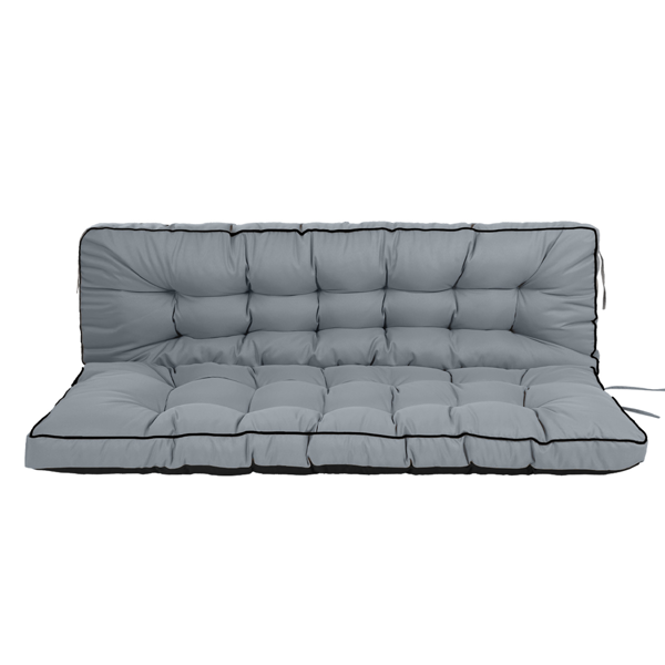 Outdoor Swing Cushions 70 Inch, Waterproof 4" Thick Porch Swing Cushion Replacement with Backrest and Ties, Comfortable 2-3 Seat Pation Swing Pad for Backyard, Garden, Lawn, Outdoor Furniture Light grey