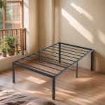 Black Twin Size Simple Basic Platform Metal Bed Frame - 12 Inch Bed Height - Image 7