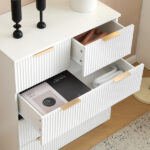 White P2 Particle Board and Density Board 724194cm Wavy Pattern Drawer Front Four-Level Five-Drawer Cabinet - Image 11