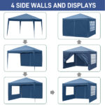 3 x 3m Two Doors & Two Windows Practical Waterproof Right-Angle Folding Tent Blue - Image 16