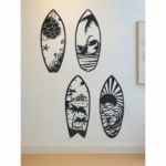 CIFbuy 4 Piece Metal Surfboard Wall Art Coastal Beach House Decor Modern Sculpture for Living Room Bedroom Kitchen Gift TikTok, temu pick-up service - Image 7