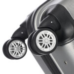 ABS Trolley Case 20in 24in 28in 3PCS Suitcase Set Striped Textured Suitcase Silver Gray - Image 9