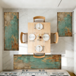 Three-piece kitchen rug set, non-slip and washable, abstract pattern kitchen hallway rug, soft and comfortable, suitable for sinks, floors, entrances, hallways and bathrooms. - Image 13