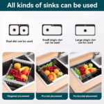 Adjustable Immersion Sink Dish Drying Rack With Stainless Steel Drain Basket - Portable And Retractable Space-Saving Fruit And Vegetable Solution(UPS/UPS logistics delivery supports self-pickup) - Image 6
