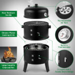 80*41*48cm Iron Spray Smoker Carbon Grill Black - Image 22