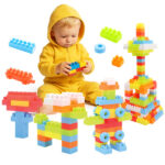 150 PCS Building Blocks Set with Wheels, Learning Toddler Blocks for 3+ Years Old