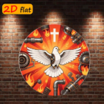 CIFbuy 1pc 7.87x7.87in Round Aluminum Sign with White, "" 7.87x7.87in, Aluminum Sign with White Dove & Mechanical Elements TikTok, TikTok, temuemu Self-pickup Logienics - Image 7